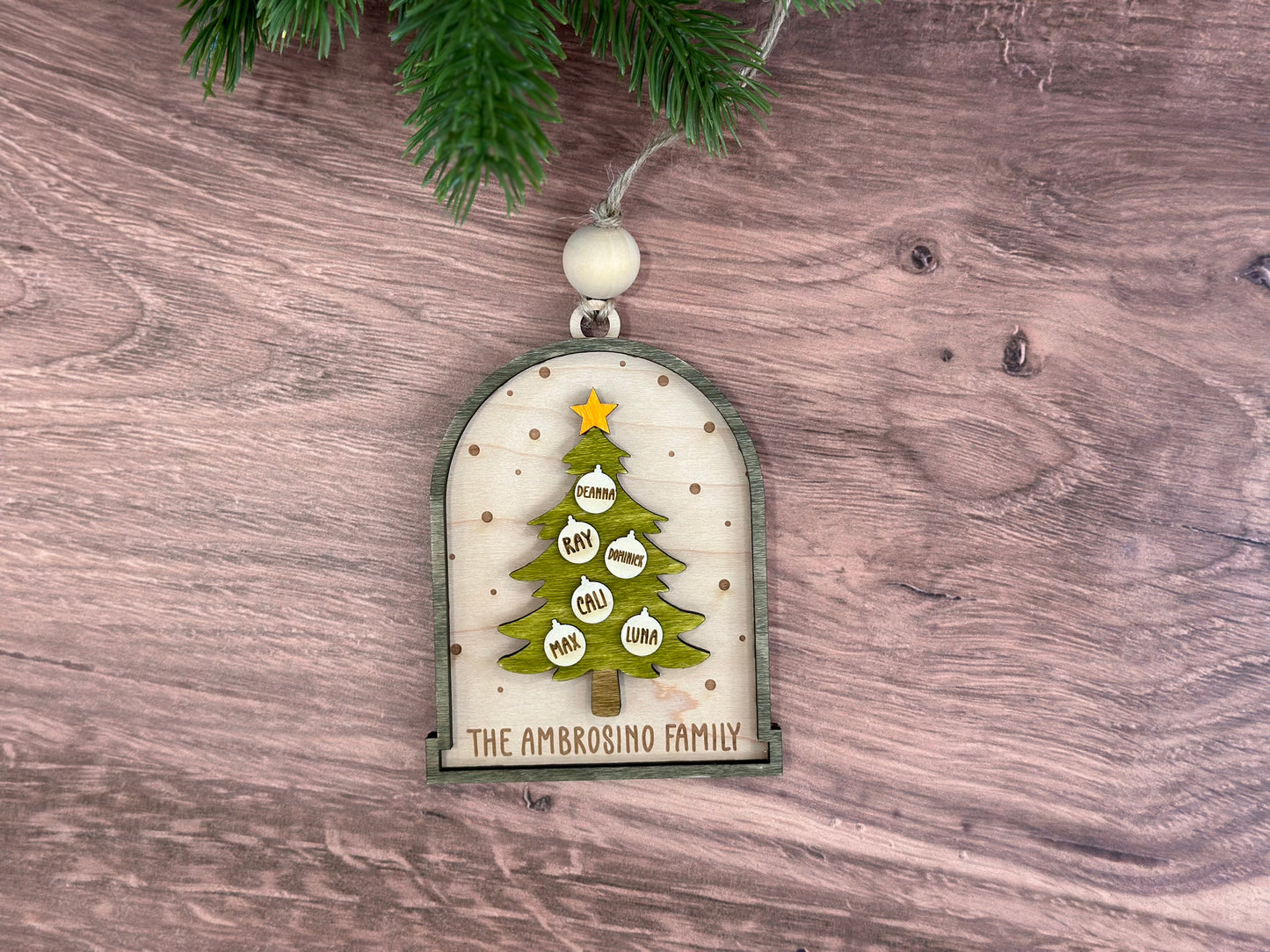 Personalized Christmas Tree Family Ornament