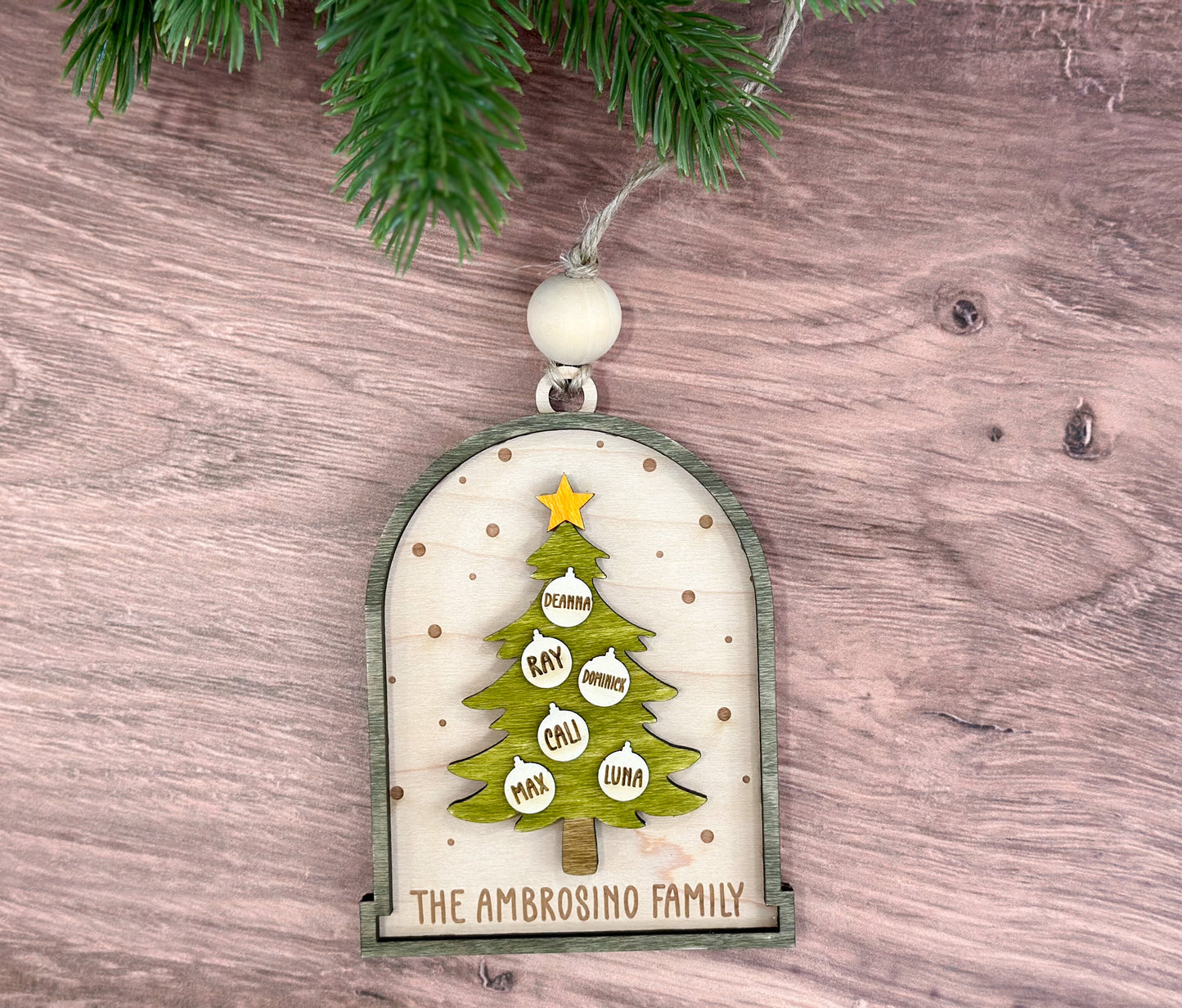 Personalized Christmas Tree Family Ornament