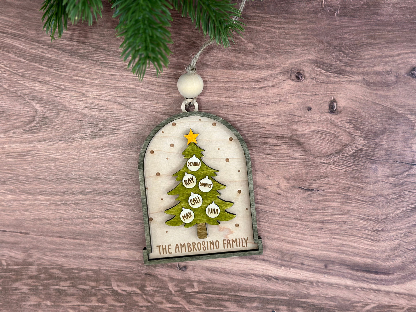 Personalized Christmas Tree Family Ornament