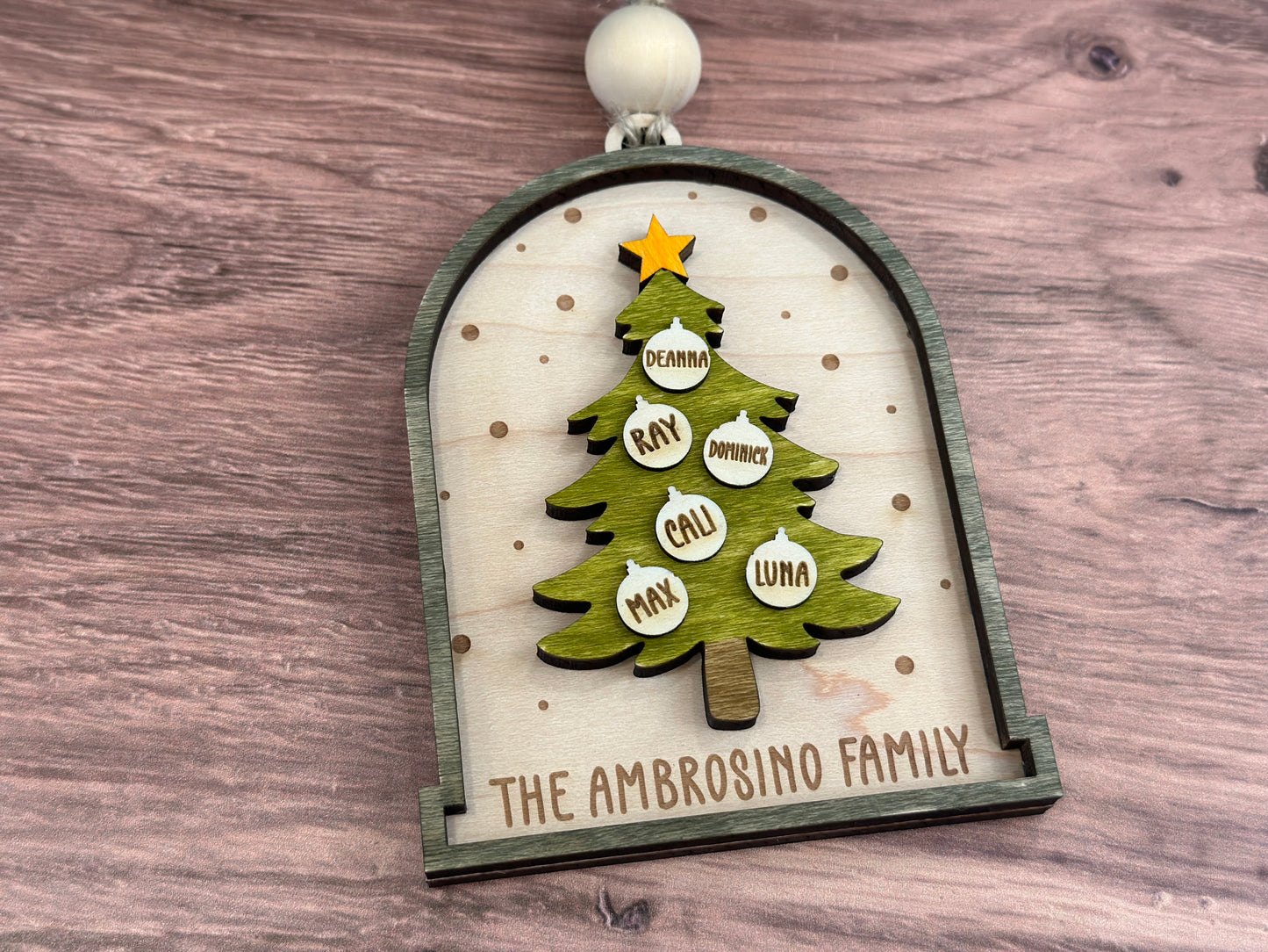 Personalized Christmas Tree Family Ornament