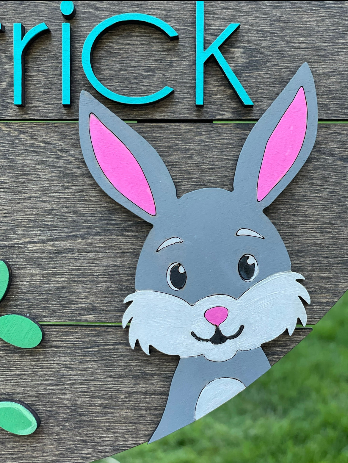 Woodland Animal Nursery Round, Child Name Sign