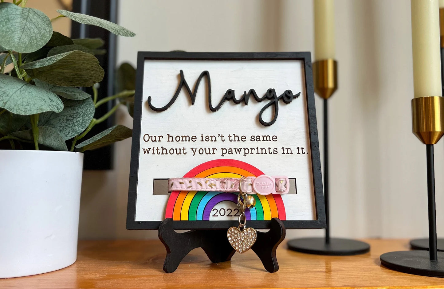 Personalized Pet Memorial Sign & Collar Holder