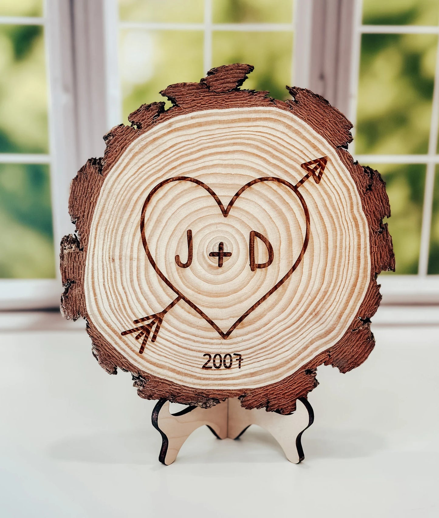 Personalized Wood Slice Wedding & Anniversary Gift