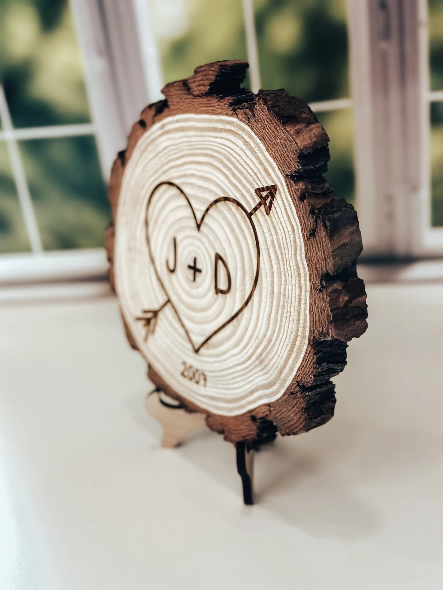 Personalized Wood Slice Wedding & Anniversary Gift