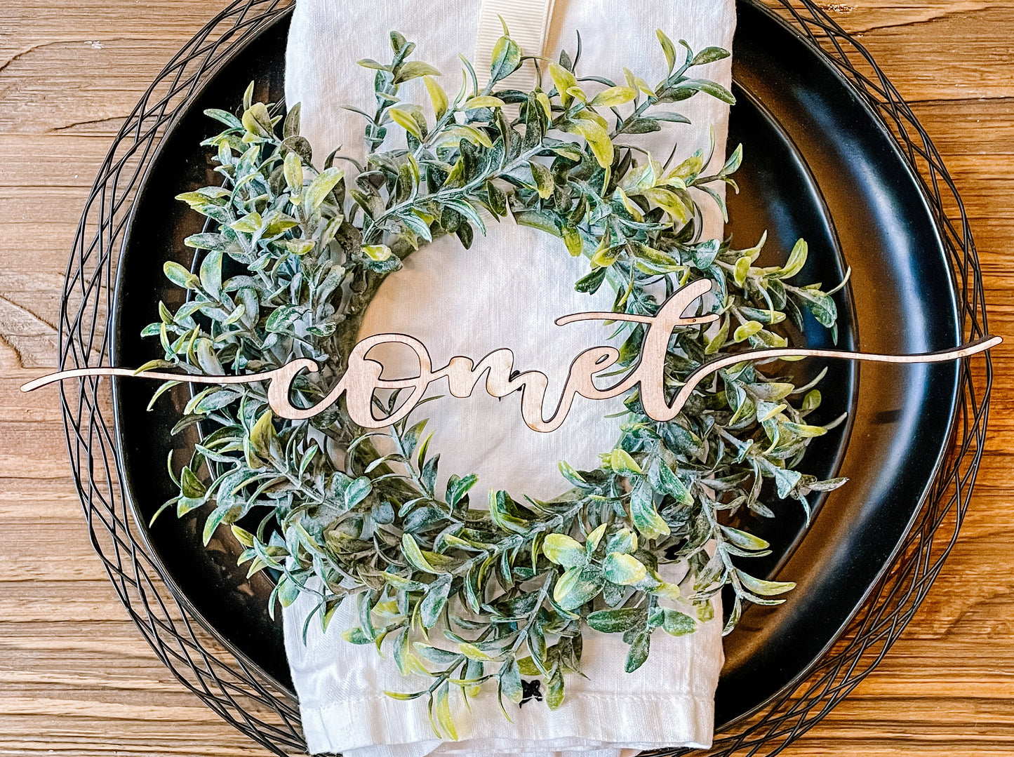 Reindeer Names Christmas Plate Words, Table Decor Set of 8