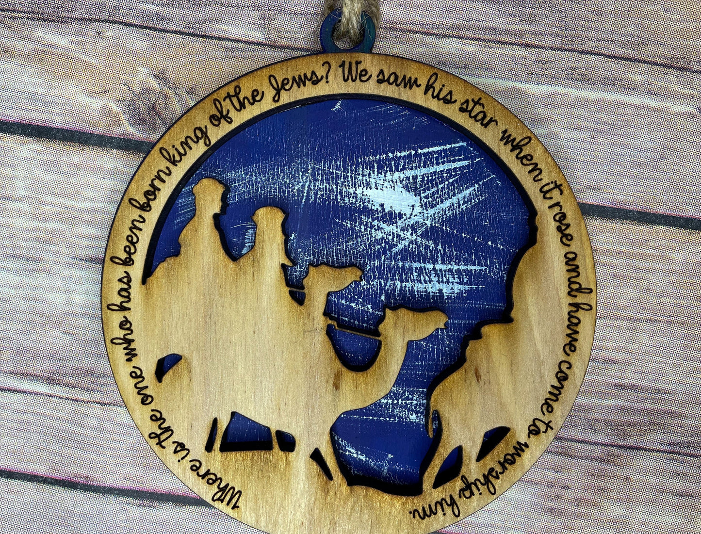 Hand painted Wooden Nativity Ornament Set