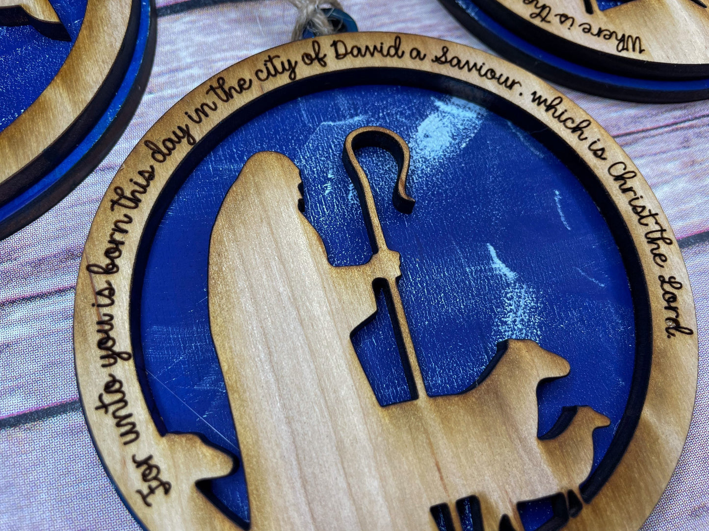 Hand painted Wooden Nativity Ornament Set