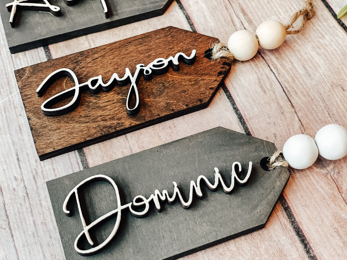 Personalized Gift Tag, Wood Stocking Tag