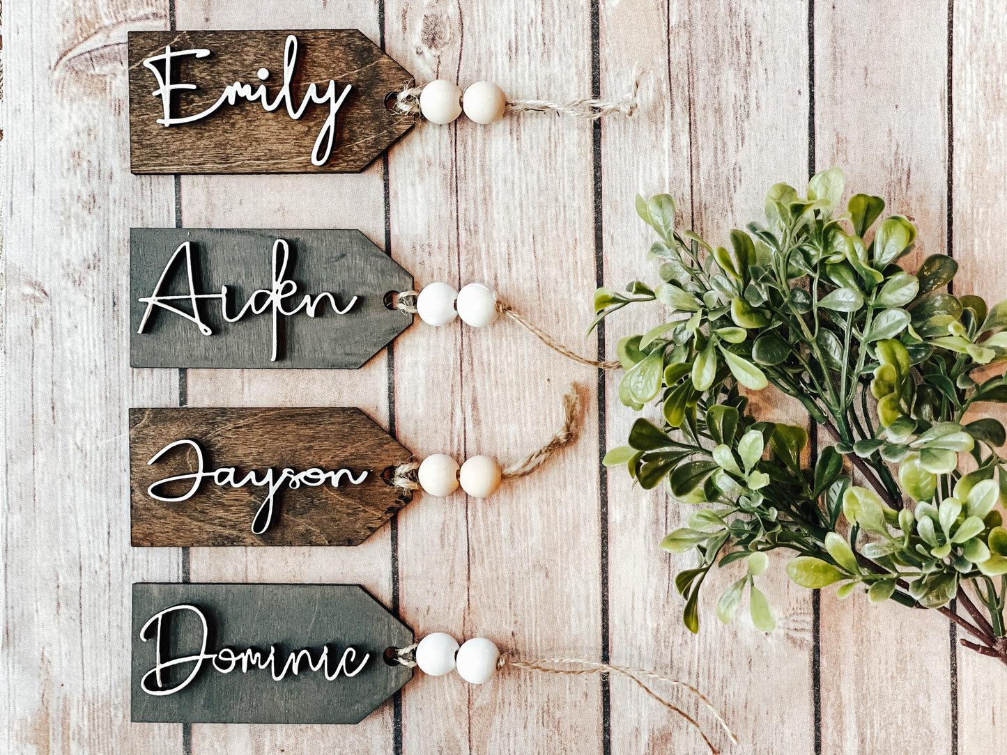 Personalized Gift Tag, Wood Stocking Tag