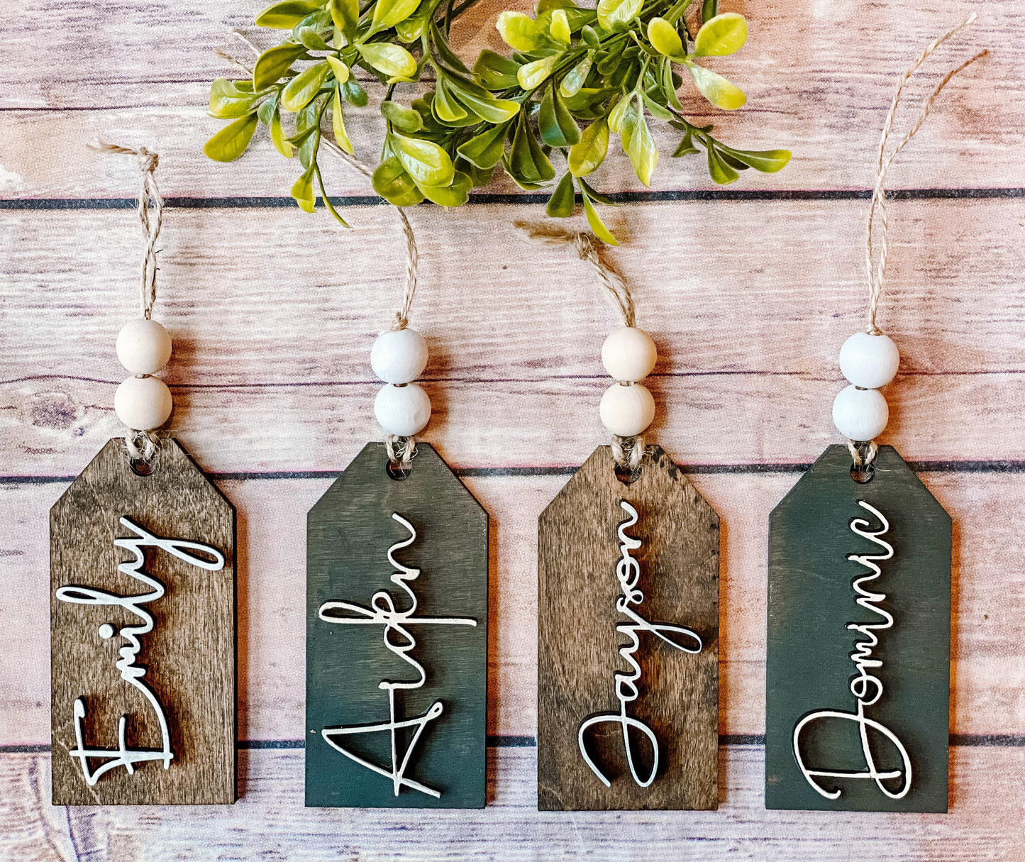 Personalized Gift Tag, Wood Stocking Tag