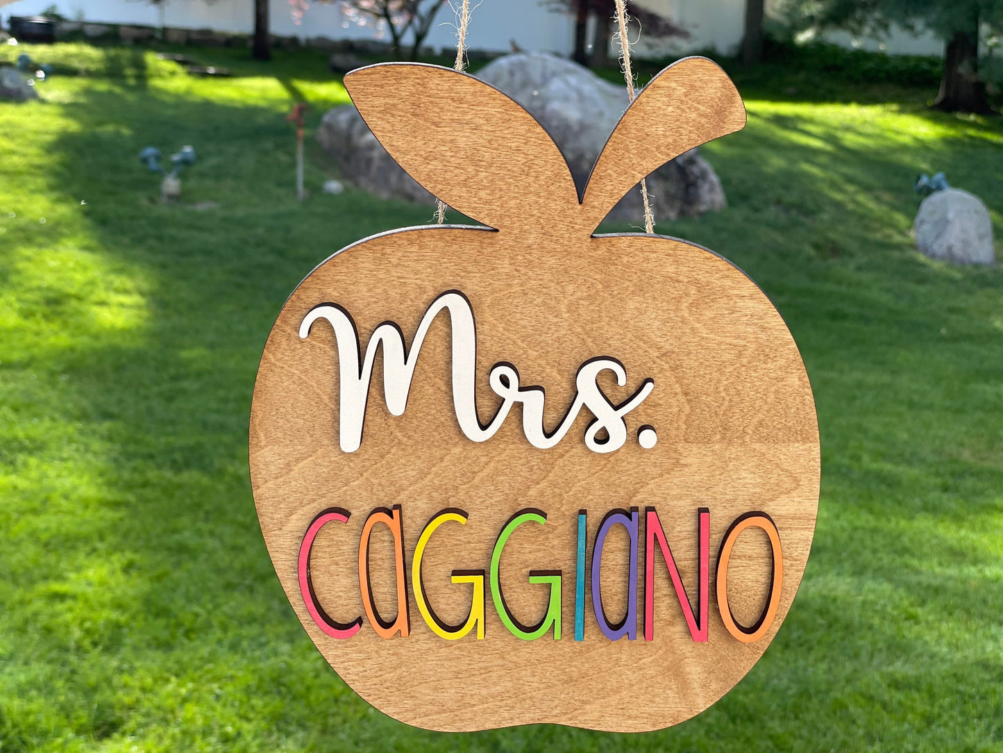 Personalized Apple Teacher Sign