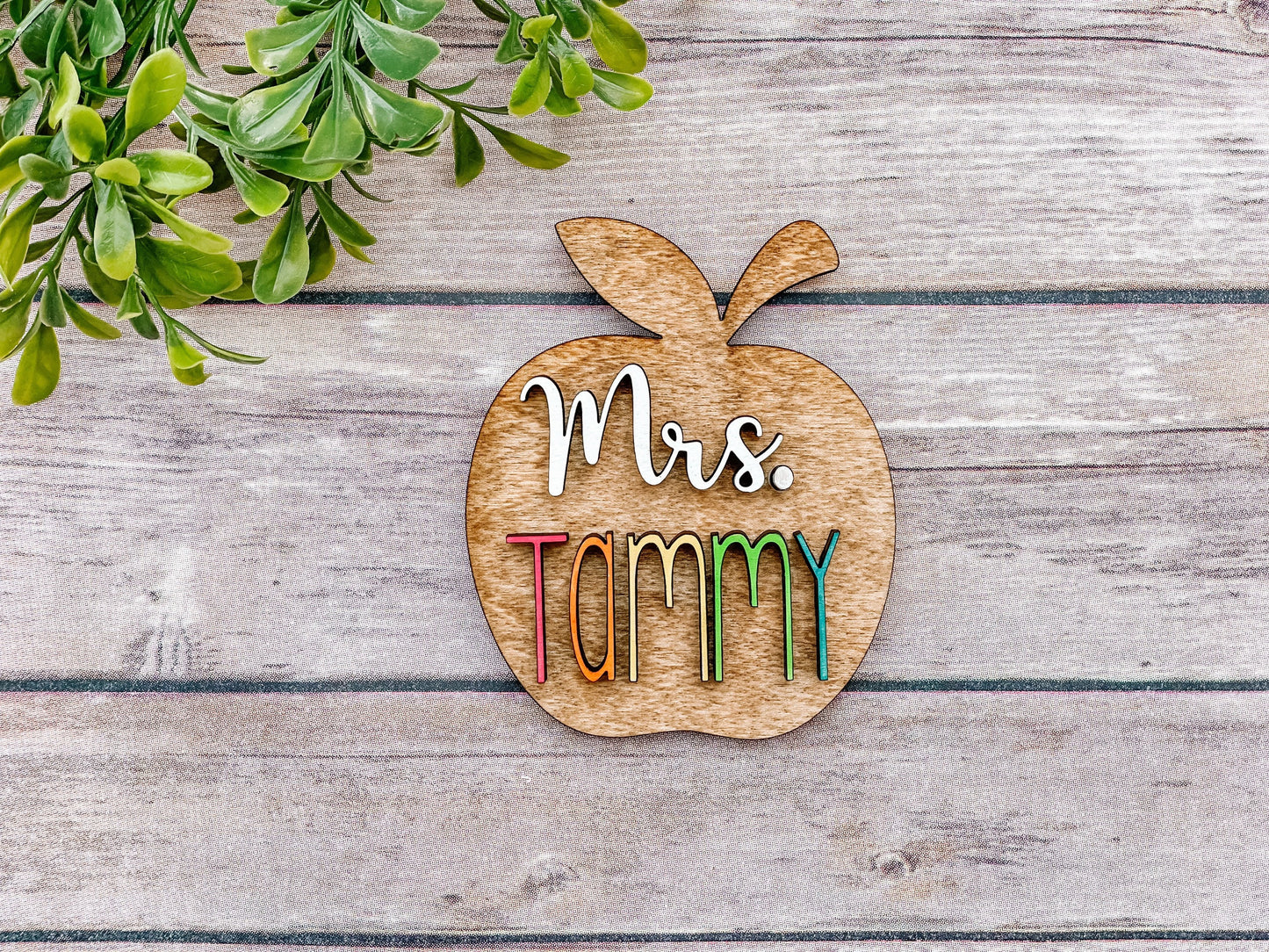 Personalized Apple Teacher Sign