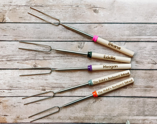 Personalized S’mores Roasting Sticks, Marshmallow Roasting Sticks,