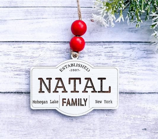 Personalized Family Name Ornament