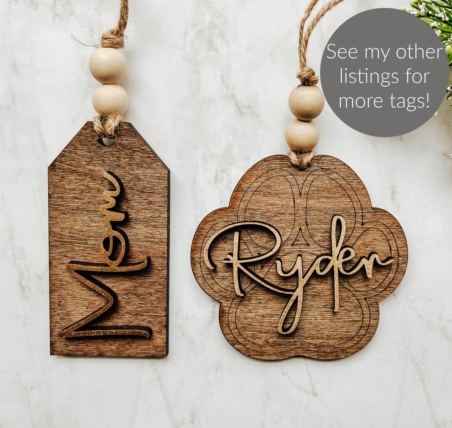 Paw Print Personalized Ornament & Stocking Tag