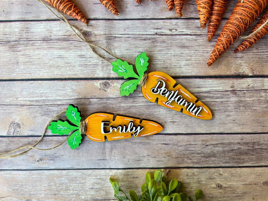Personalized Carrot Easter Basket Tag