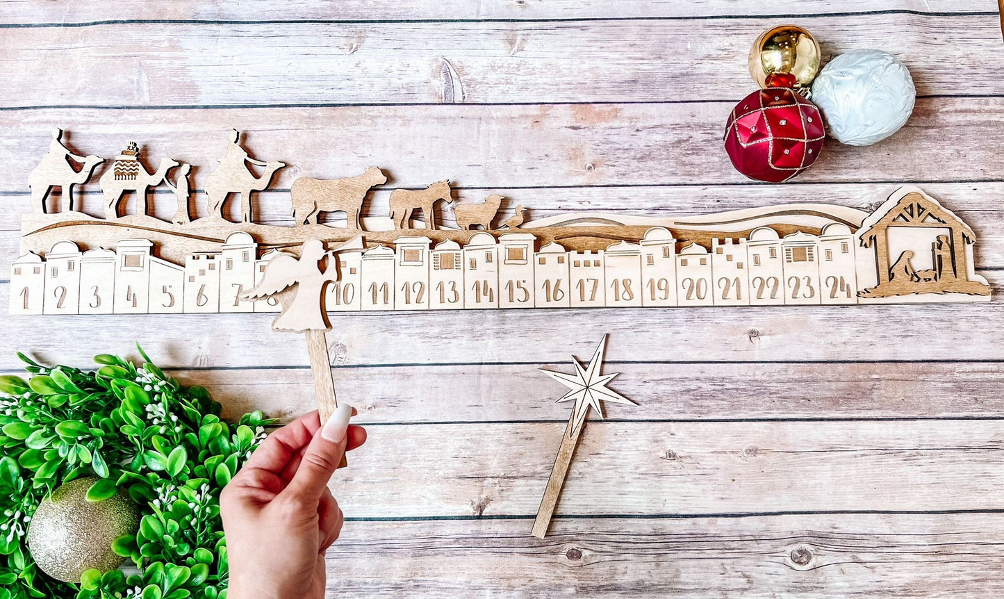 Wooden Nativity Advent Calendar