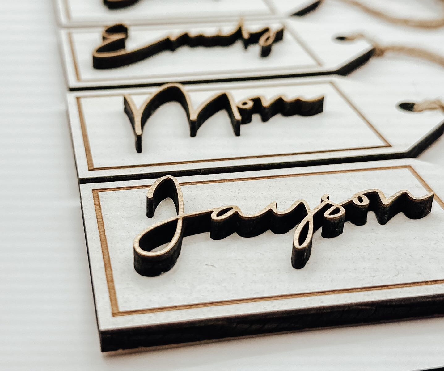 Personalized White & Gold Gift & Stocking Tags