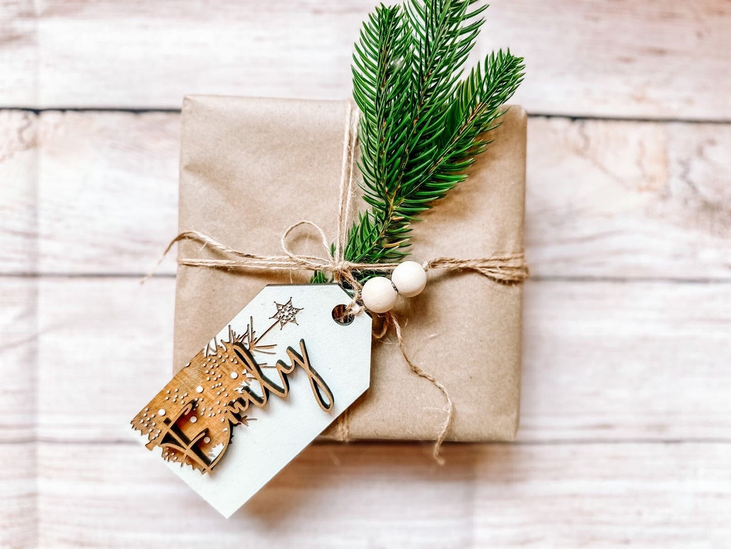 Personalized Vintage Christmas Tree Gift & Stocking Tags