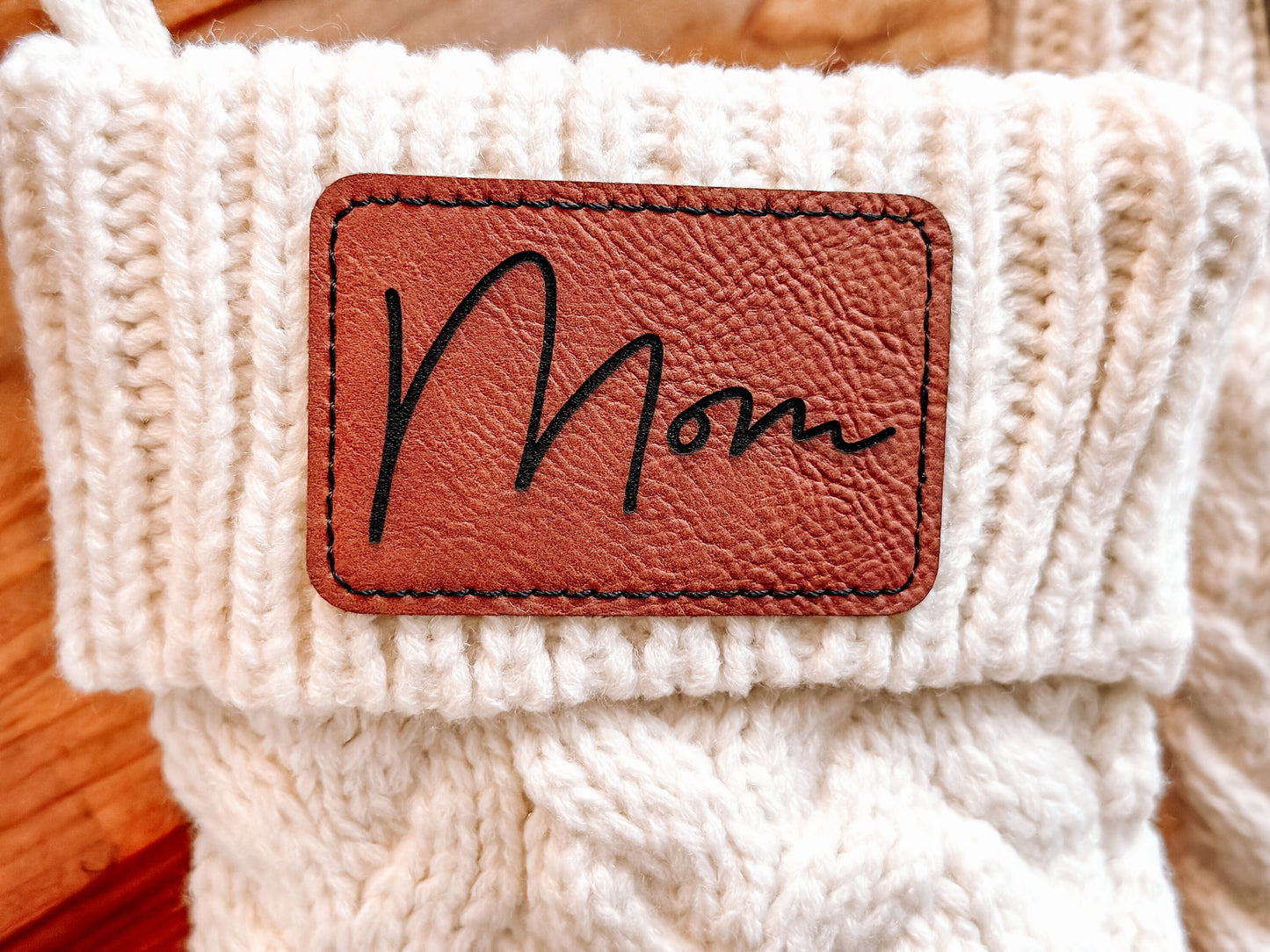 Cable Knit Stockings with Personalized Patch