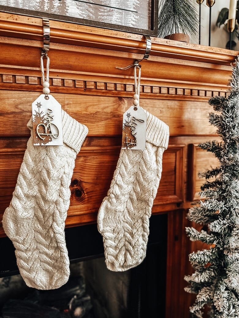 Personalized Vintage Christmas Tree Gift & Stocking Tags