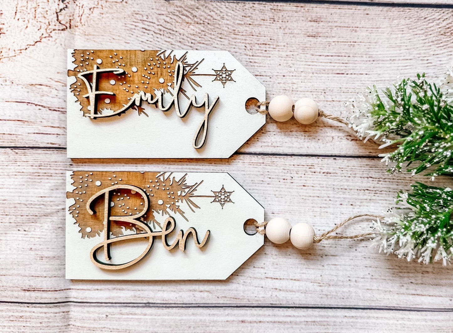 Personalized Vintage Christmas Tree Gift & Stocking Tags