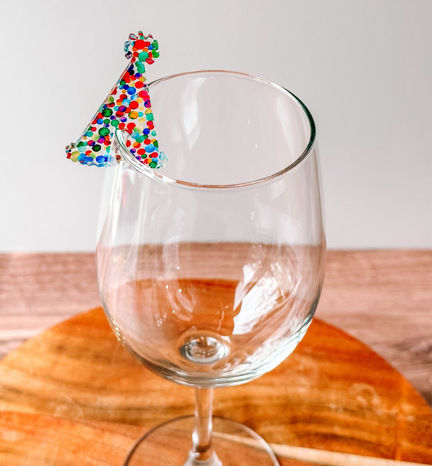 Celebration Drink Markers, Birthday Party Hat Glass Charm