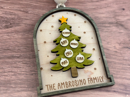 Personalized Christmas Tree Family Ornament