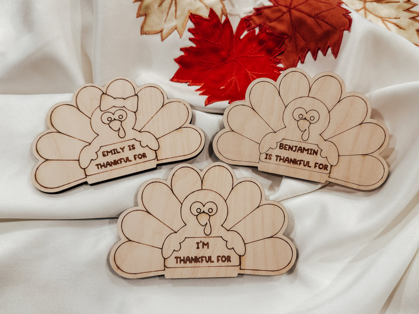 Personalized "Thankful For" Turkey Magnet - Kids Thanksgiving Activity