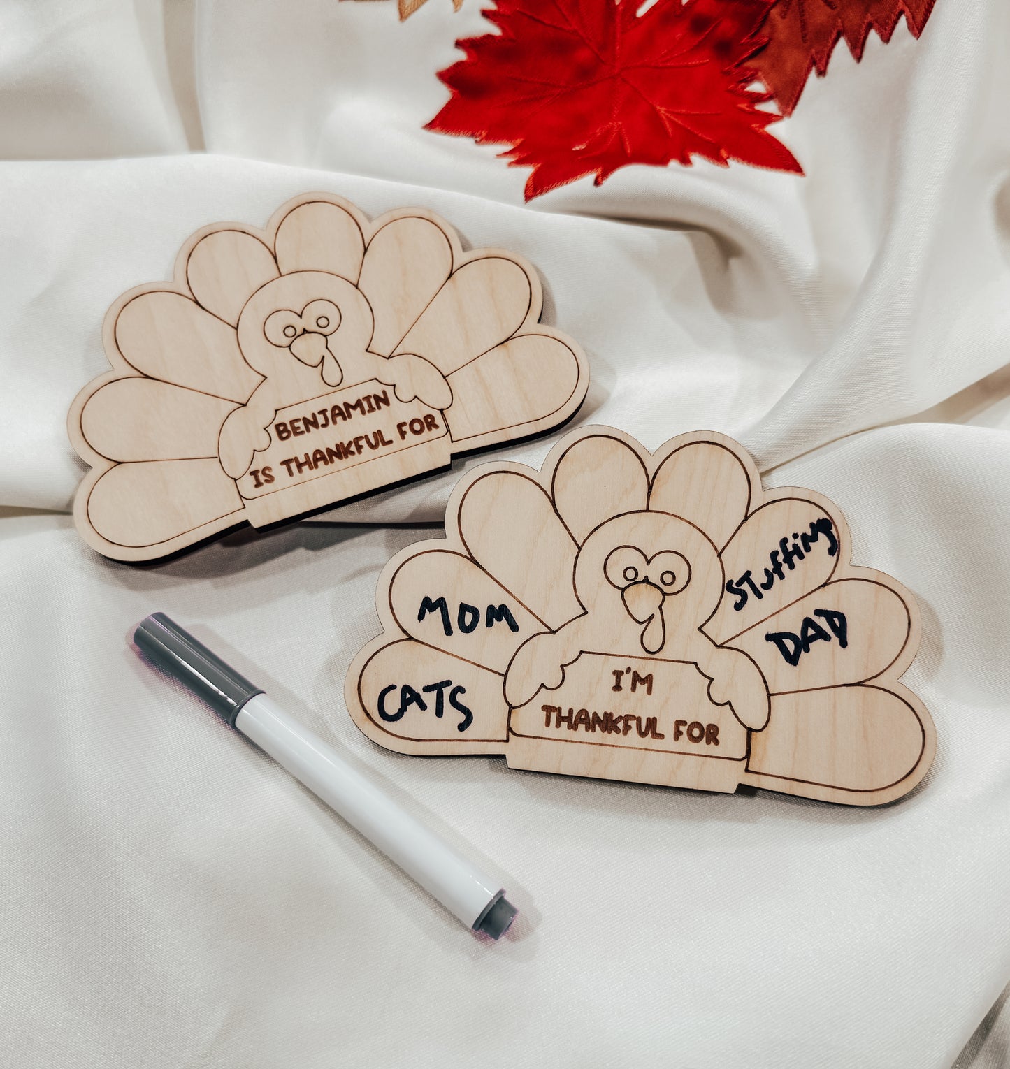 Personalized "Thankful For" Turkey Magnet - Kids Thanksgiving Activity