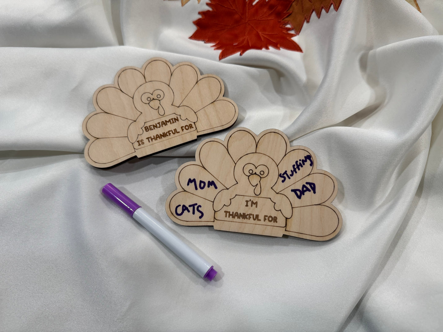 Personalized "Thankful For" Turkey Magnet - Kids Thanksgiving Activity