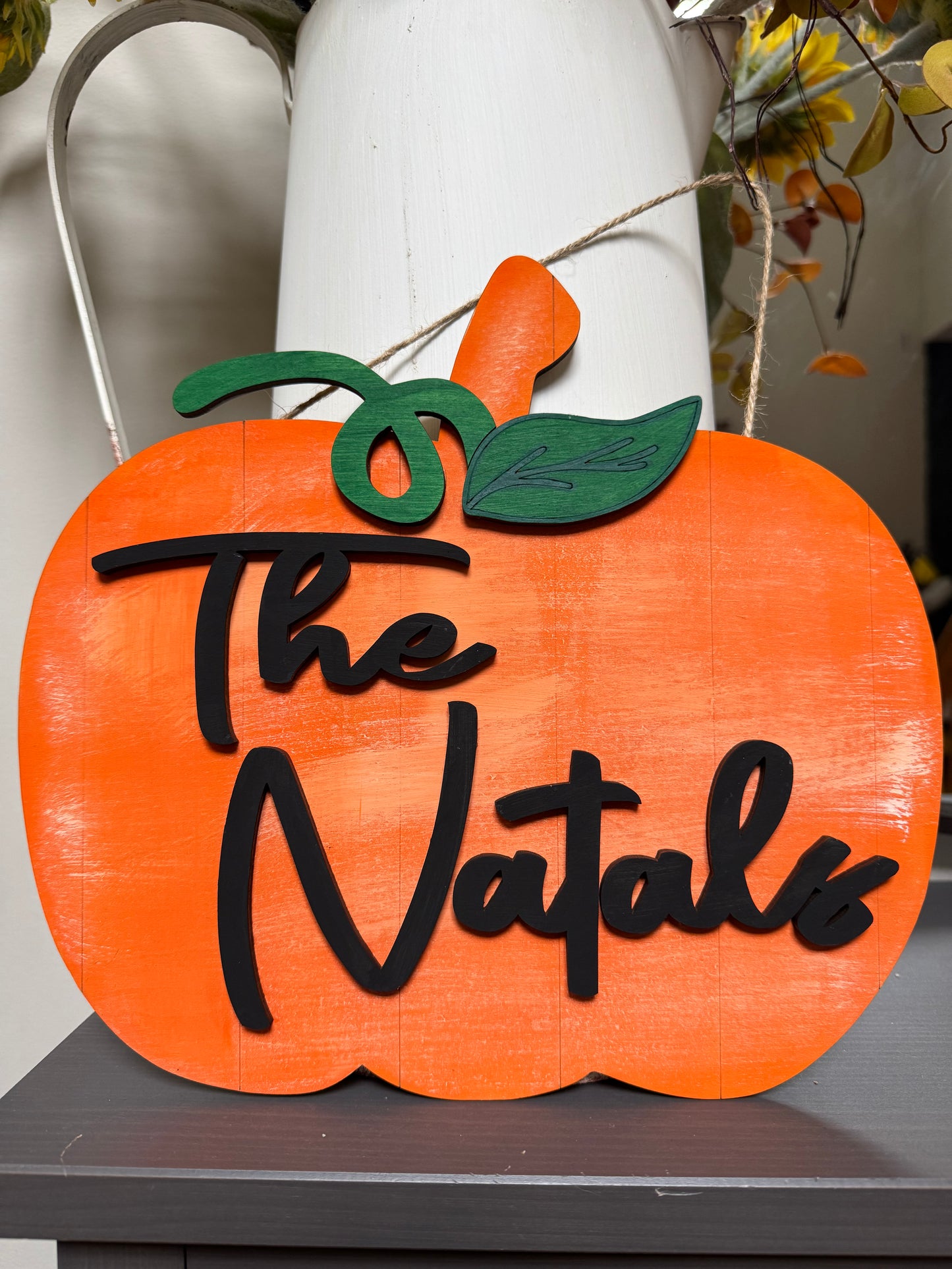 Personalized Pumpkin Sign & Door Hanger