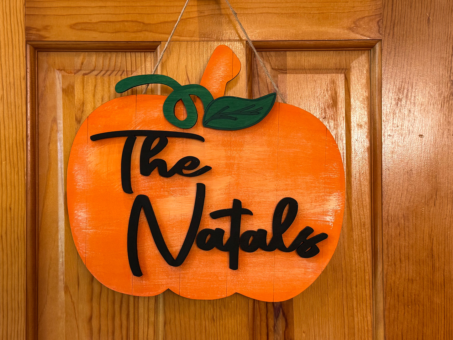 Personalized Pumpkin Sign & Door Hanger