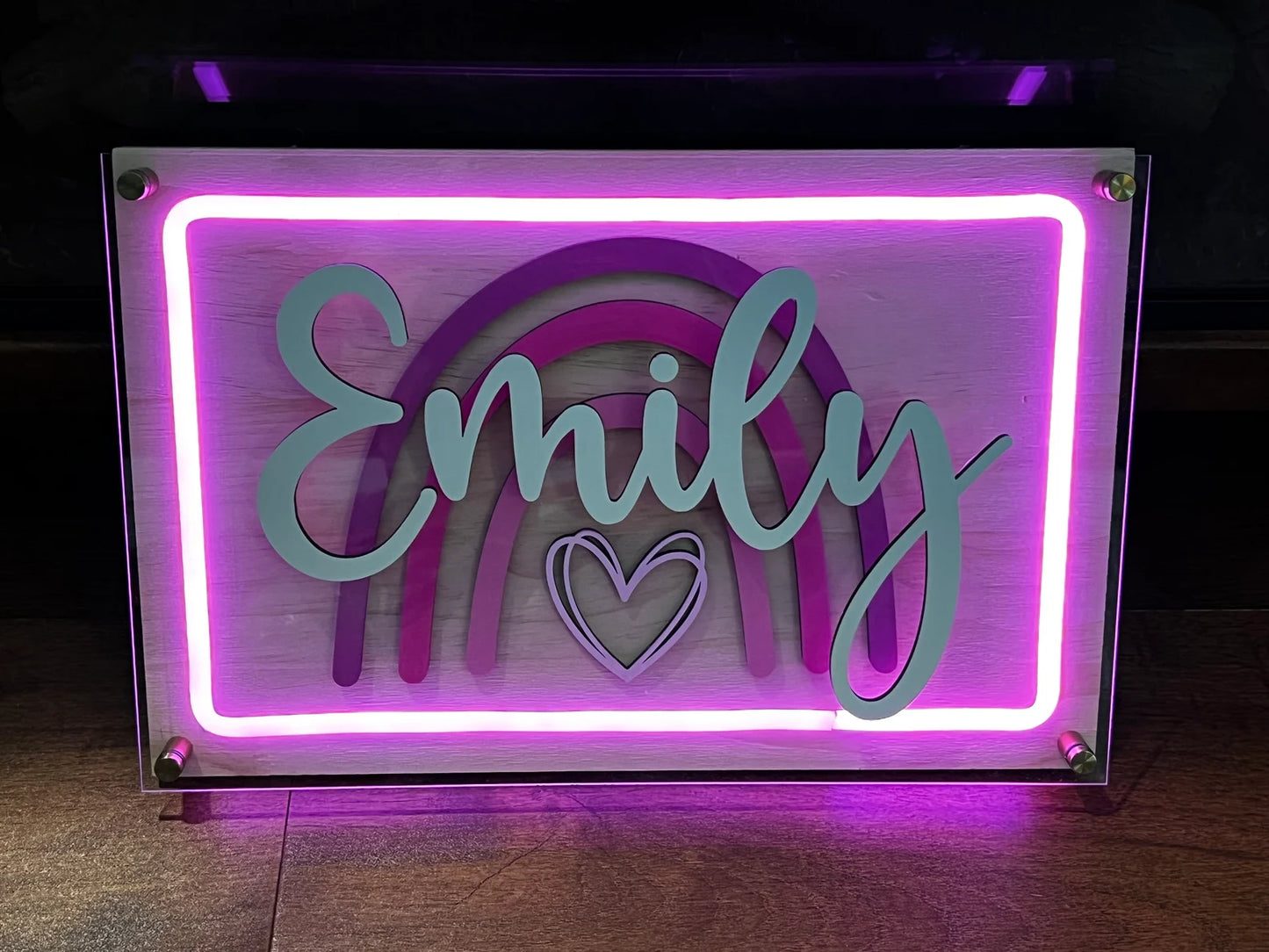 LED Lighted Wood Name Sign