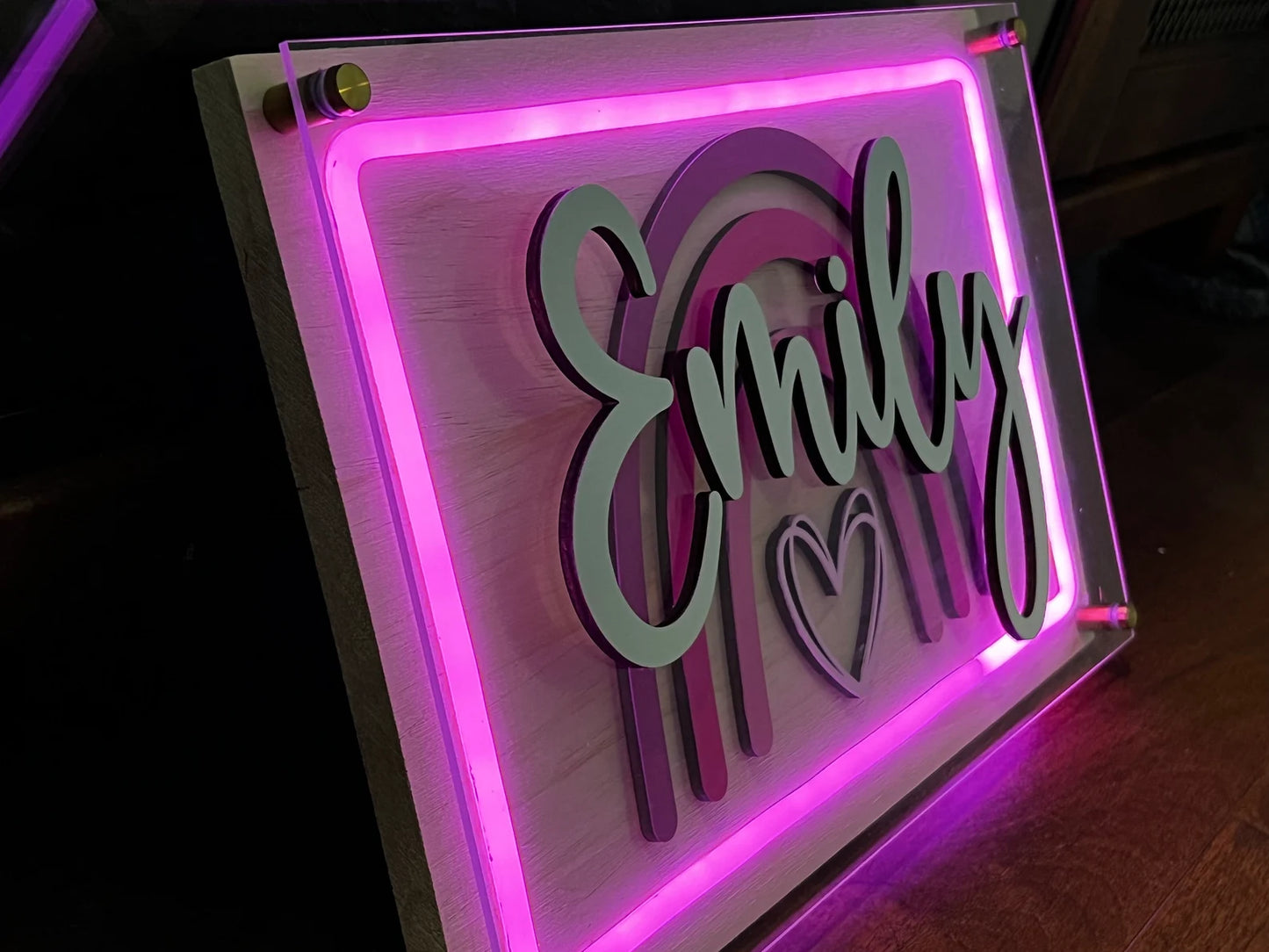 LED Lighted Wood Name Sign