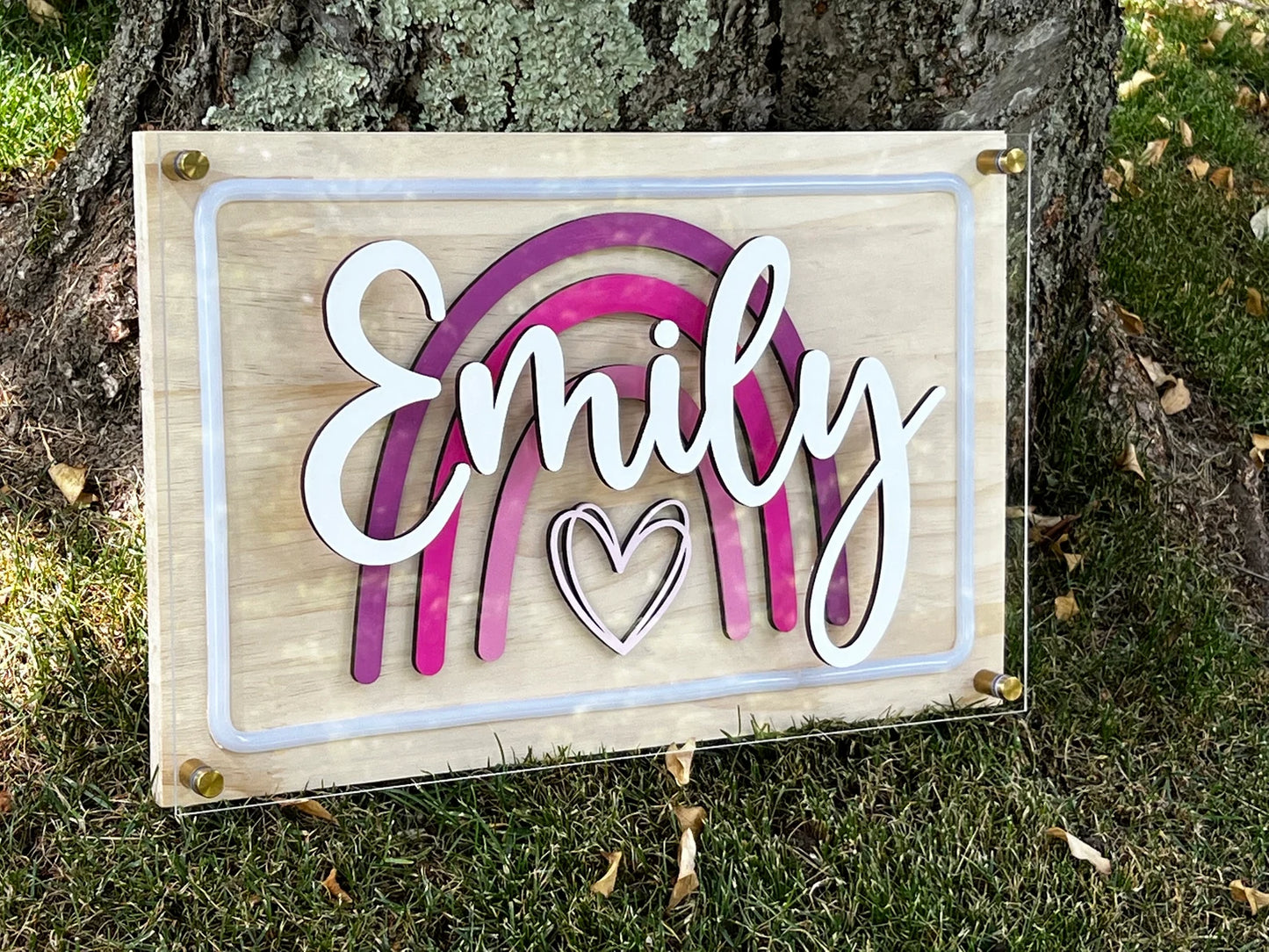 LED Lighted Wood Name Sign