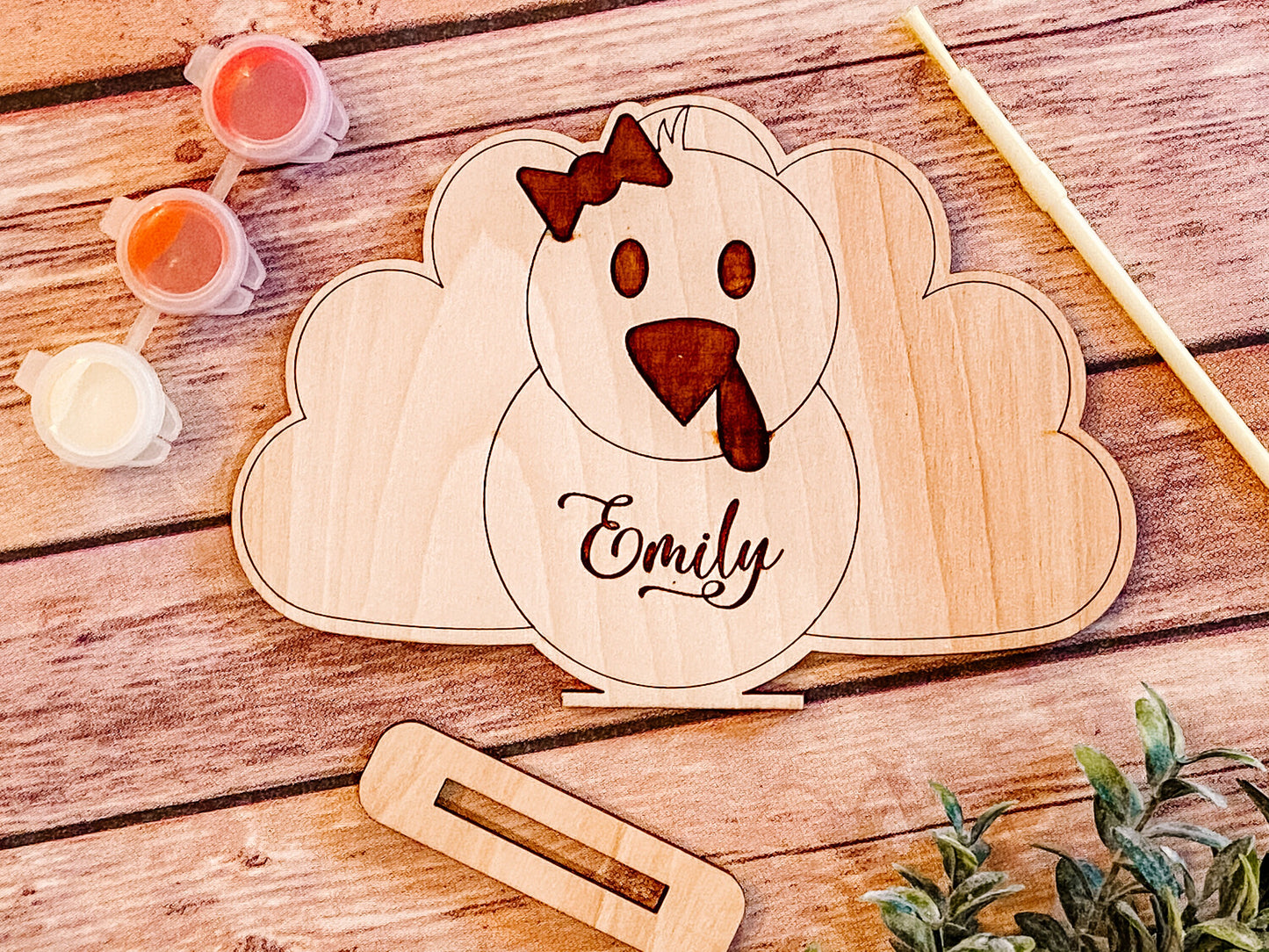 Personalized Paint Your Own Thanksgiving Turkey Craft Kit