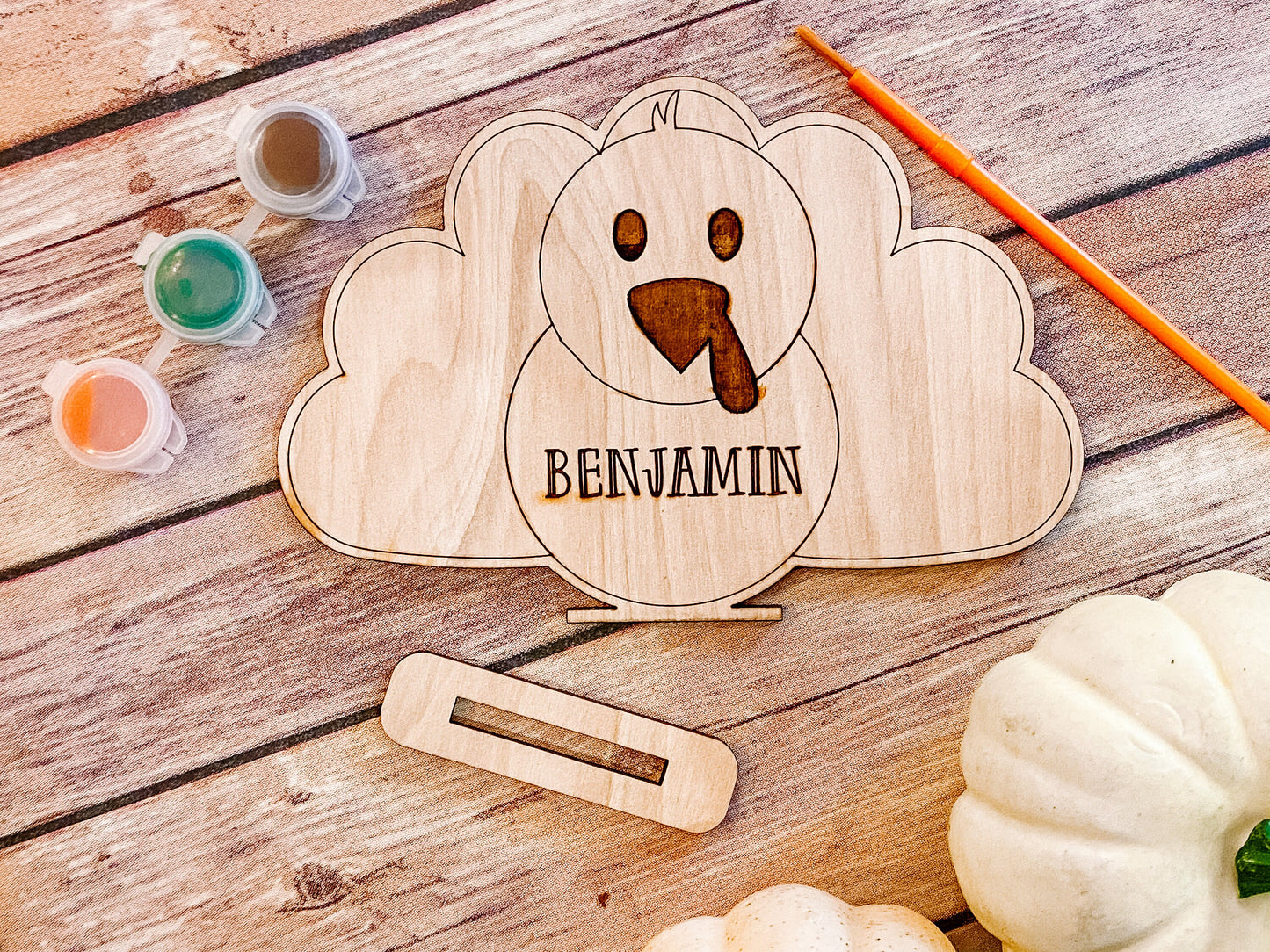 Personalized Paint Your Own Thanksgiving Turkey Craft Kit