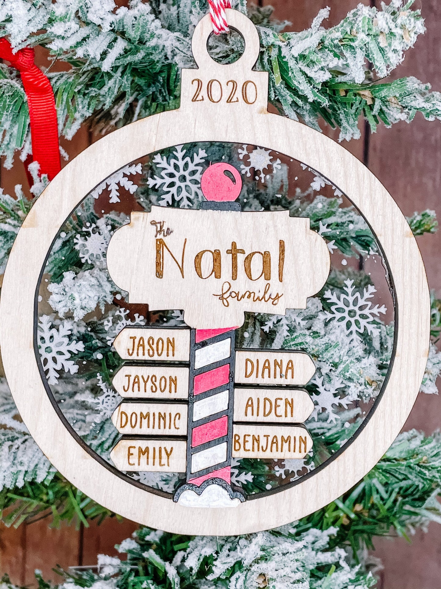 Personalized North Pole Ornament, Christmas Ornaments Handmade, Gift for New Home, Gift for Family with Kids, Housewarming Gift, New Baby