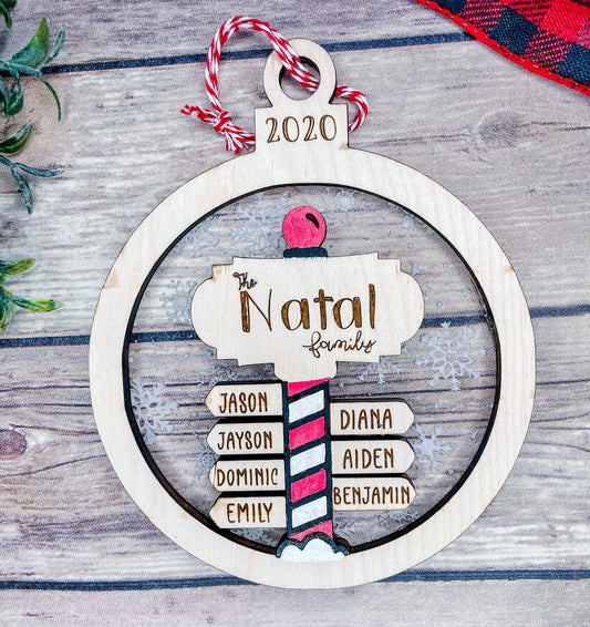 Personalized North Pole Ornament, Christmas Ornaments Handmade, Gift for New Home, Gift for Family with Kids, Housewarming Gift, New Baby