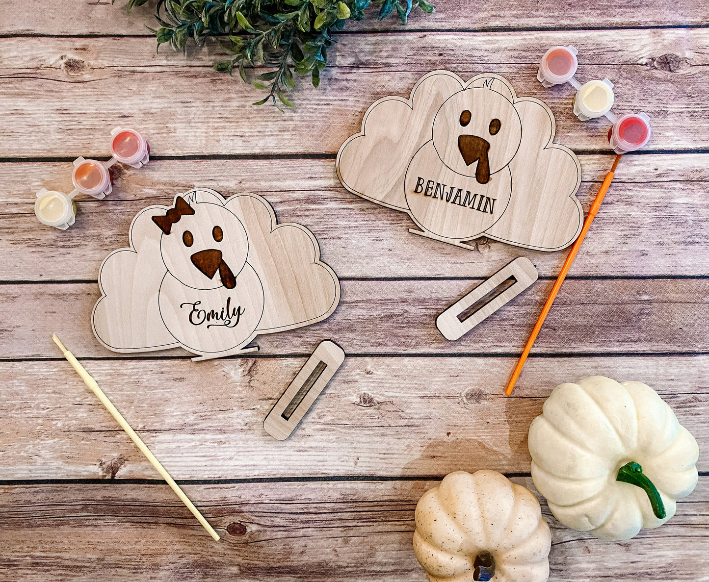 Personalized Paint Your Own Thanksgiving Turkey Craft Kit