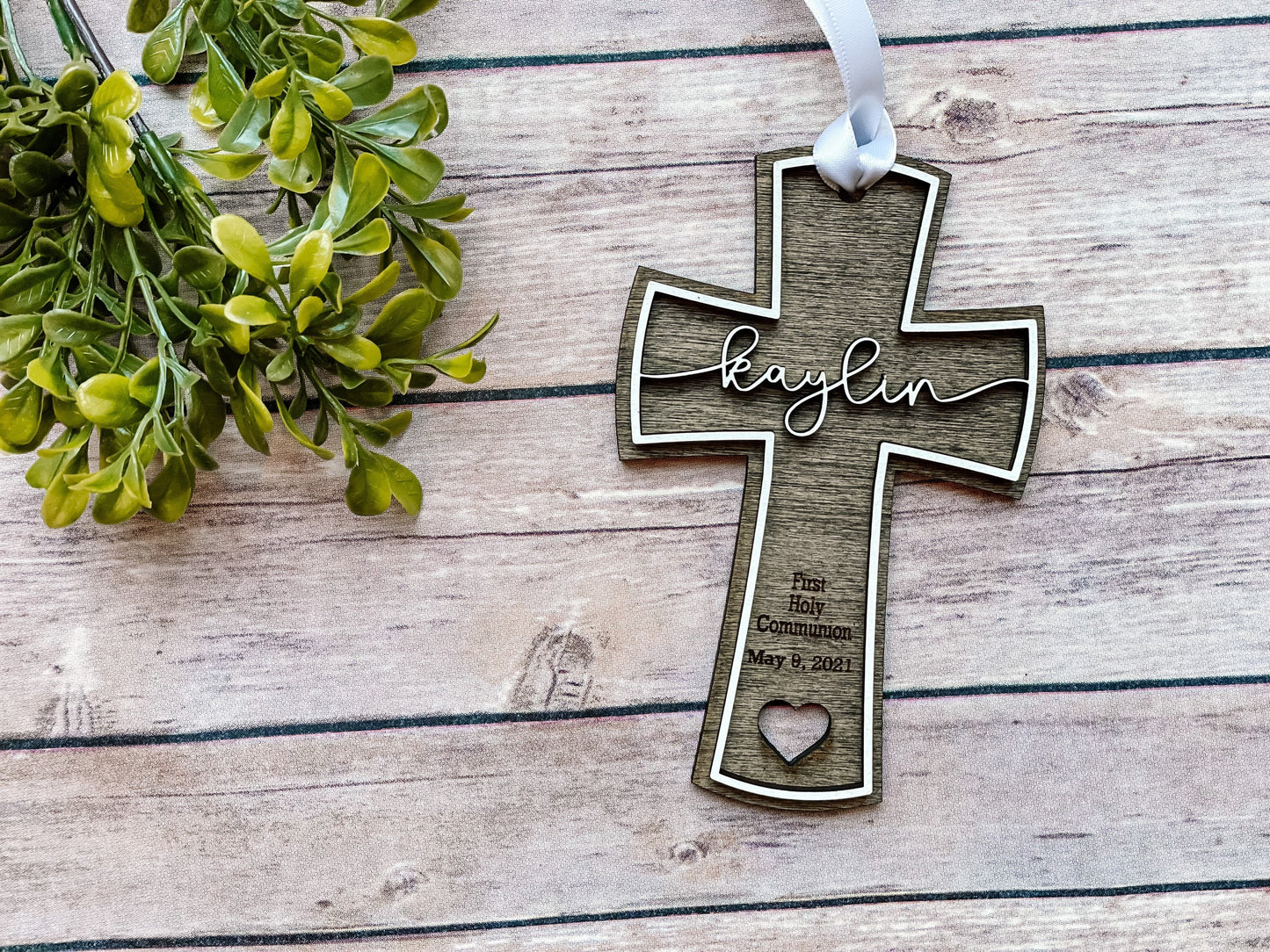 Personalized Wood Cross Wall Decor