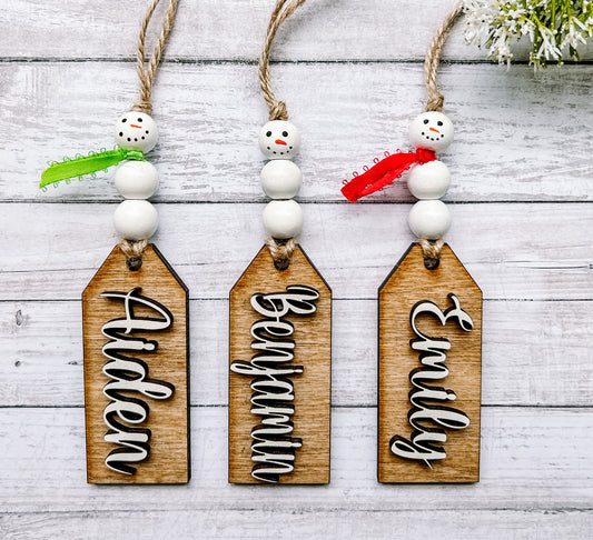 Personalized Snowman Gift & Stocking Tags