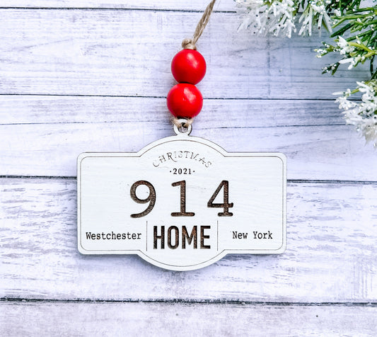 Personalized Area Code Ornament